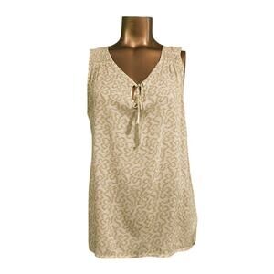 The North‎ Face Sleeveless Tunic with Tie Neck, Beige/Cream, Size M